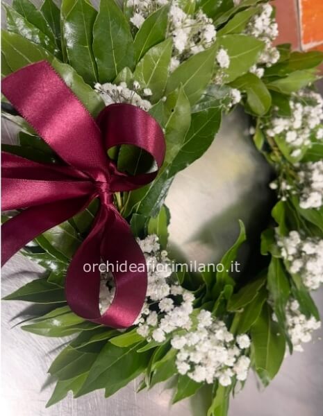 Coroncina di alloro con 9 punti di gisofila